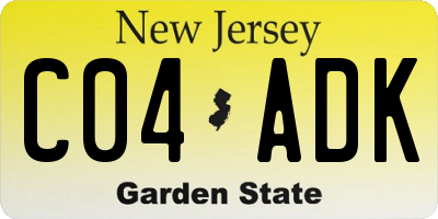 NJ license plate C04ADK