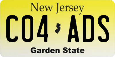 NJ license plate C04ADS