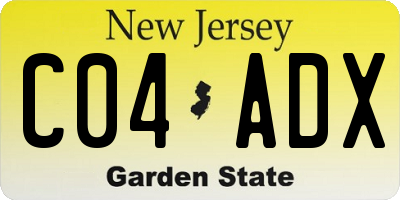 NJ license plate C04ADX