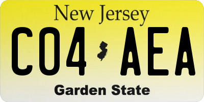 NJ license plate C04AEA