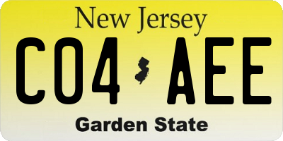 NJ license plate C04AEE