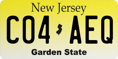 NJ license plate C04AEQ