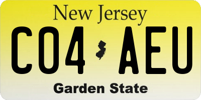NJ license plate C04AEU