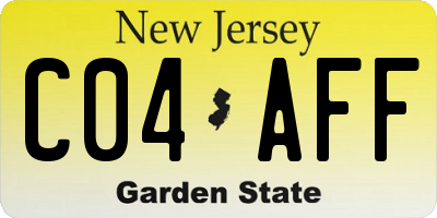 NJ license plate C04AFF