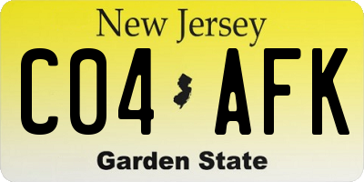 NJ license plate C04AFK