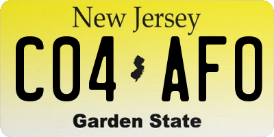 NJ license plate C04AFO