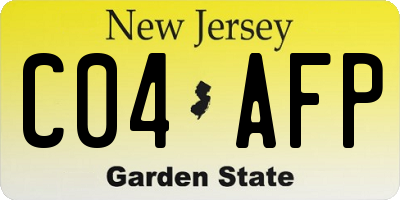 NJ license plate C04AFP