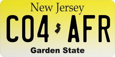 NJ license plate C04AFR