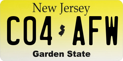 NJ license plate C04AFW