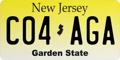 NJ license plate C04AGA