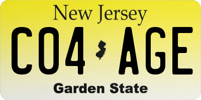 NJ license plate C04AGE