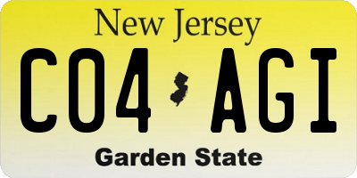 NJ license plate C04AGI