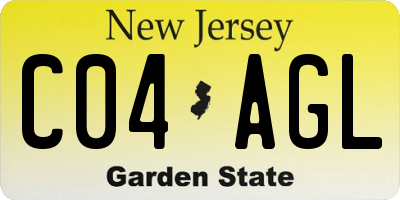 NJ license plate C04AGL