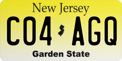 NJ license plate C04AGQ