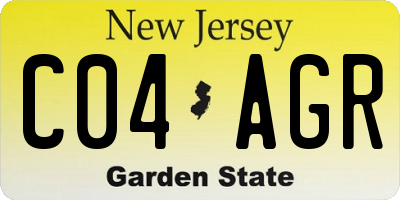 NJ license plate C04AGR