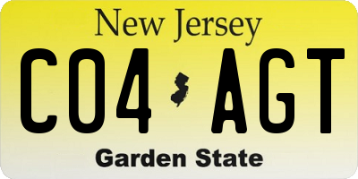 NJ license plate C04AGT