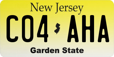 NJ license plate C04AHA