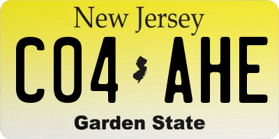 NJ license plate C04AHE