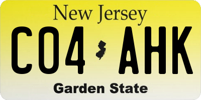 NJ license plate C04AHK