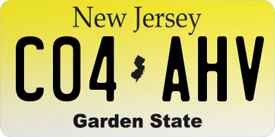 NJ license plate C04AHV