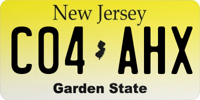 NJ license plate C04AHX