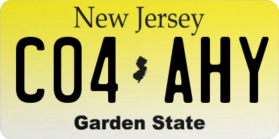 NJ license plate C04AHY