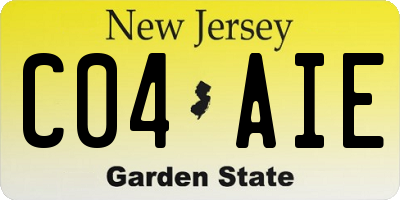 NJ license plate C04AIE