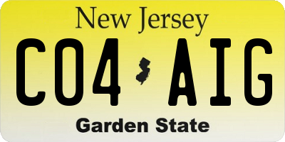NJ license plate C04AIG