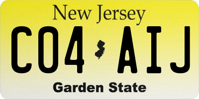 NJ license plate C04AIJ