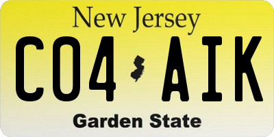 NJ license plate C04AIK