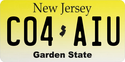 NJ license plate C04AIU
