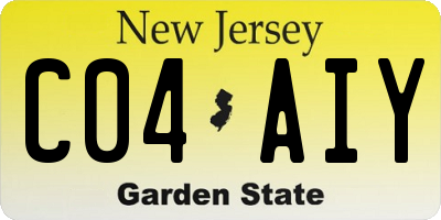 NJ license plate C04AIY