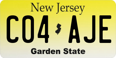 NJ license plate C04AJE
