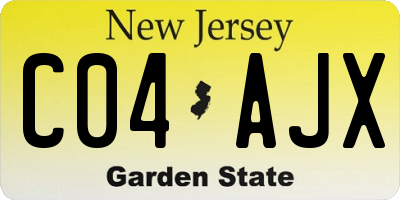 NJ license plate C04AJX