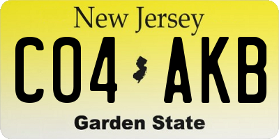NJ license plate C04AKB