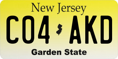 NJ license plate C04AKD