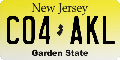 NJ license plate C04AKL