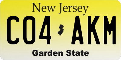 NJ license plate C04AKM