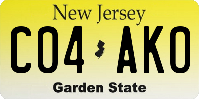 NJ license plate C04AKO
