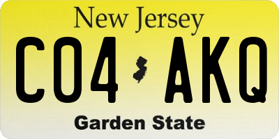 NJ license plate C04AKQ