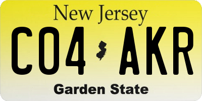 NJ license plate C04AKR