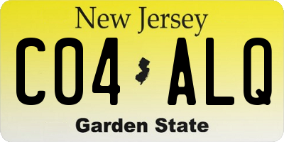 NJ license plate C04ALQ