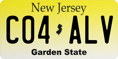 NJ license plate C04ALV