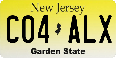 NJ license plate C04ALX