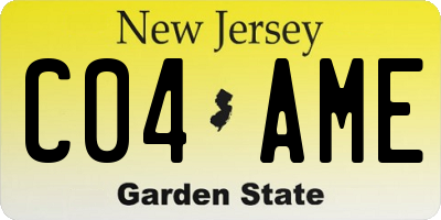 NJ license plate C04AME