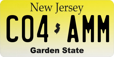NJ license plate C04AMM