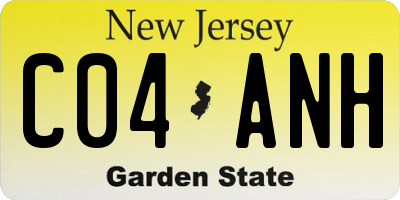 NJ license plate C04ANH