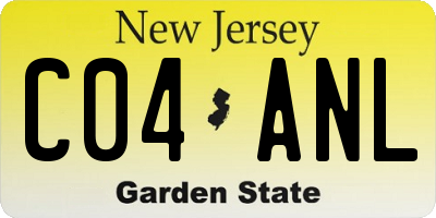 NJ license plate C04ANL