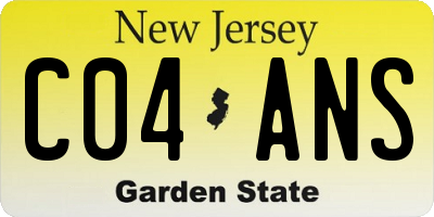 NJ license plate C04ANS