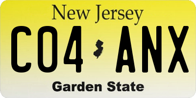 NJ license plate C04ANX